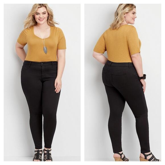 Maurices Black Mid Rise Jegging 22w short - Picture 1 of 6